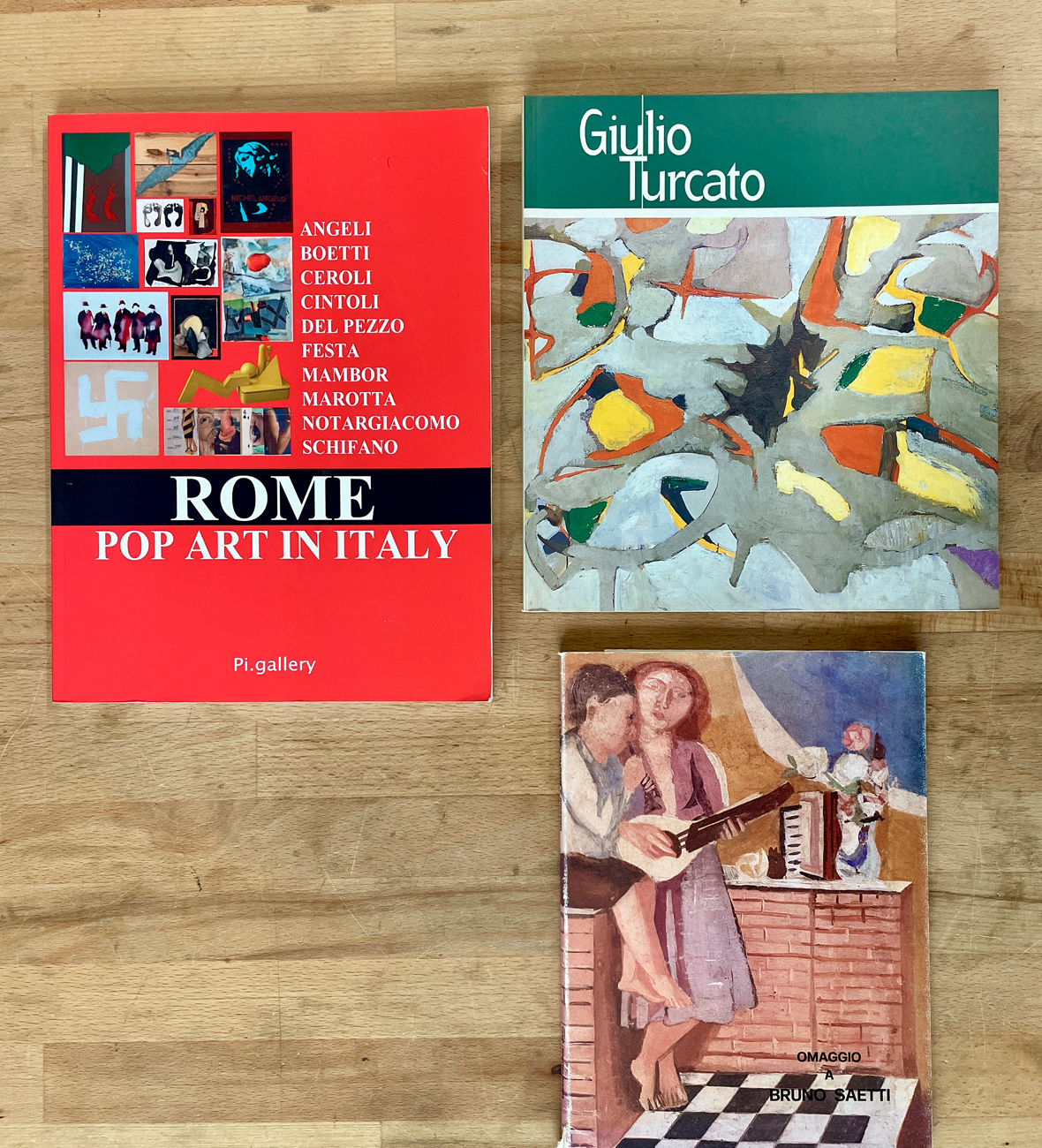 GIULIO TURCATO, BRUNO SAETTI E POP ART ITALIANA - Lotto unico di 3 cataloghi