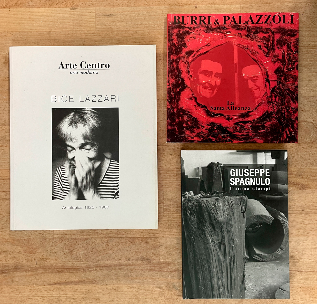 GIUSEPPE SPAGNULO, ALBERTO BURRI E BICE LAZZARI - Lotto unico di 3 cataloghi