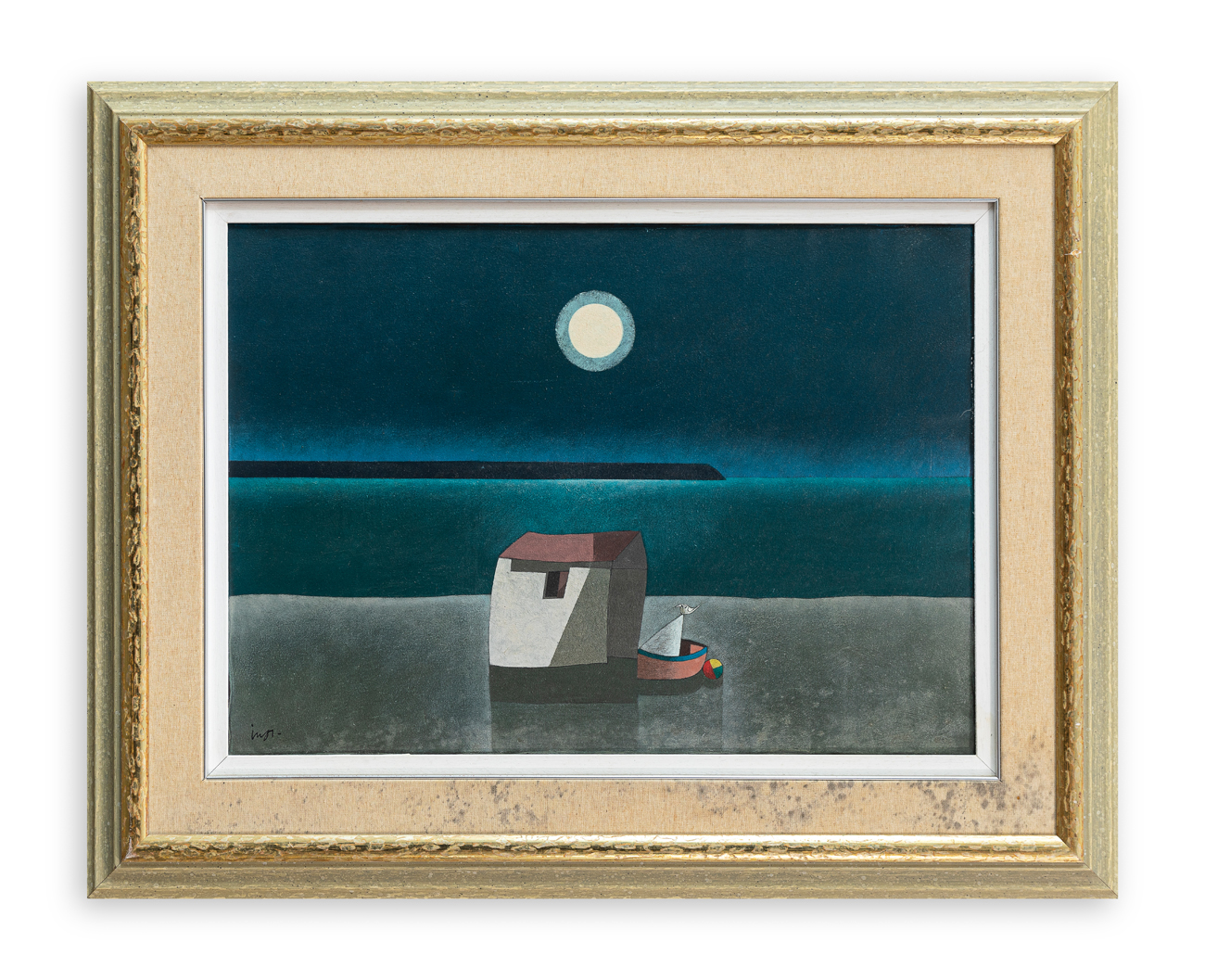 INOS CORRADIN (1929) - La casa sulla spiaggia in notte di luna
