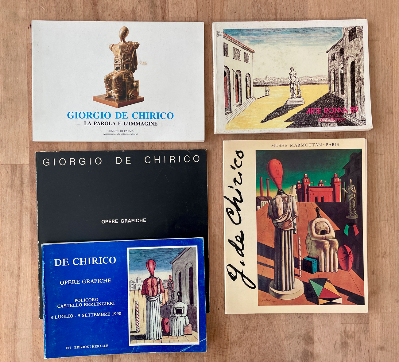 GIORGIO DE CHIRICO - Lotto unico di 5 cataloghi