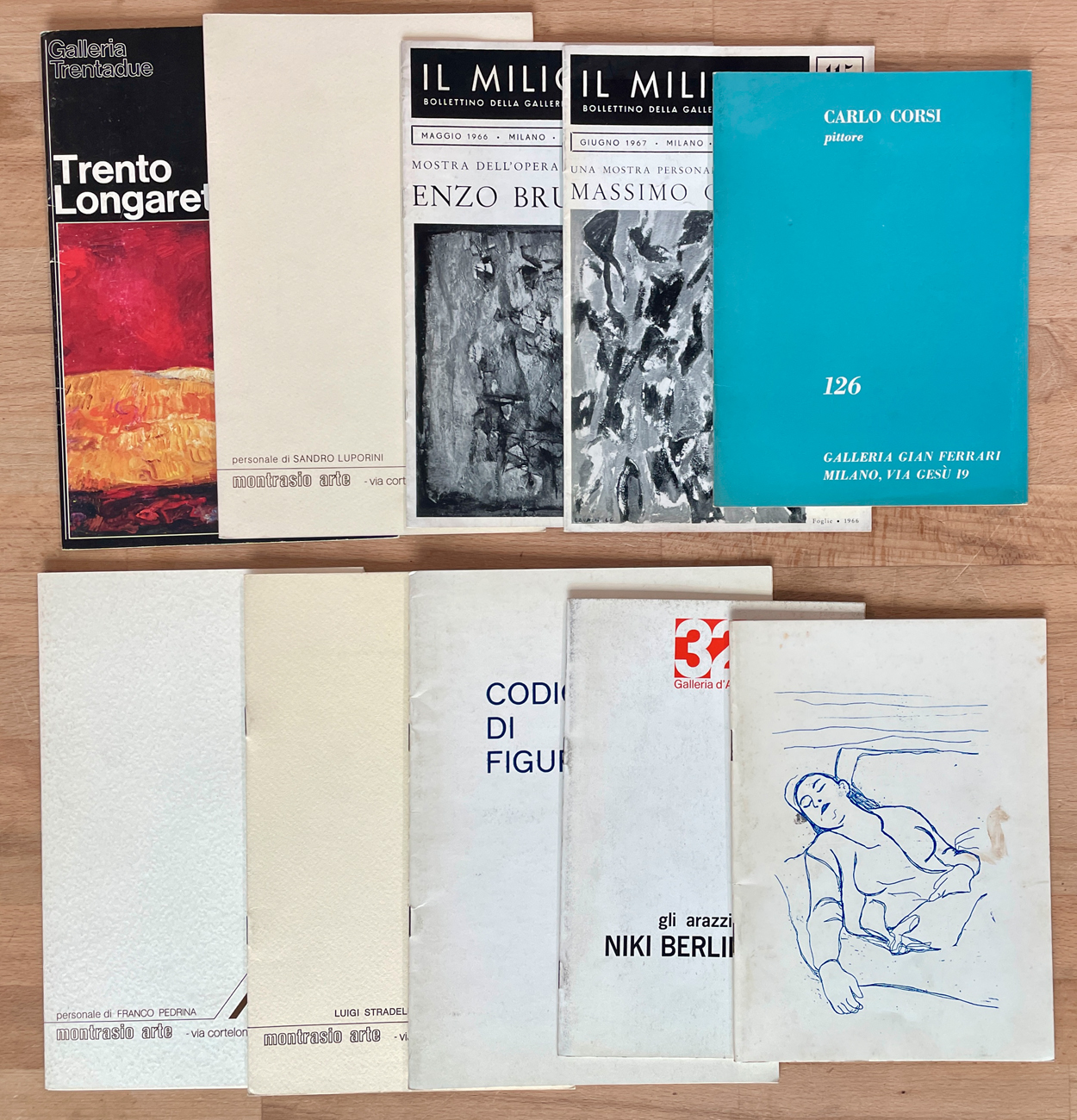 GALLERIE STORICHE MILANESI - Lotto unico di 10 cataloghi editi da storiche gallerie meneghine