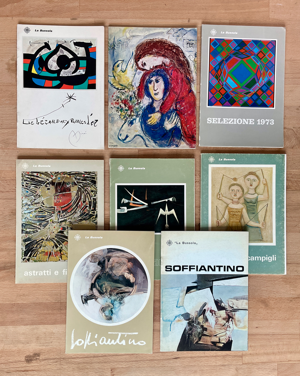 GALLERIA LA BUSSOLA, TORINO - Lotto unico di 8 cataloghi editi dalla Galleria: