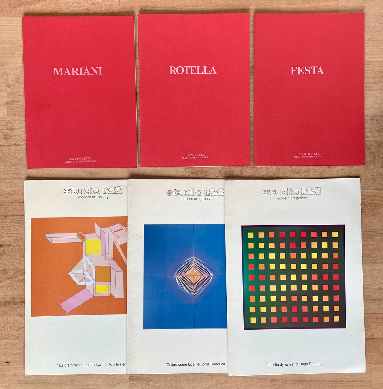 GALLERIA LA CROCETTA, GALLARATE E STUDIO F.22, PALAZZOLO SULL'OGLIO - Lotto unico di 6 cataloghi editi dalle due gallerie