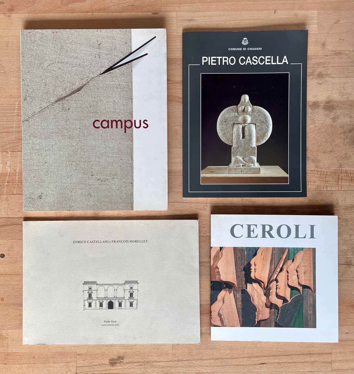 MARIO CEROLI, GIOVANNI CAMPUS, CASTELLANI - MORELLET, PIETRO CASCELLA - Lotto unico di 4 cataloghi