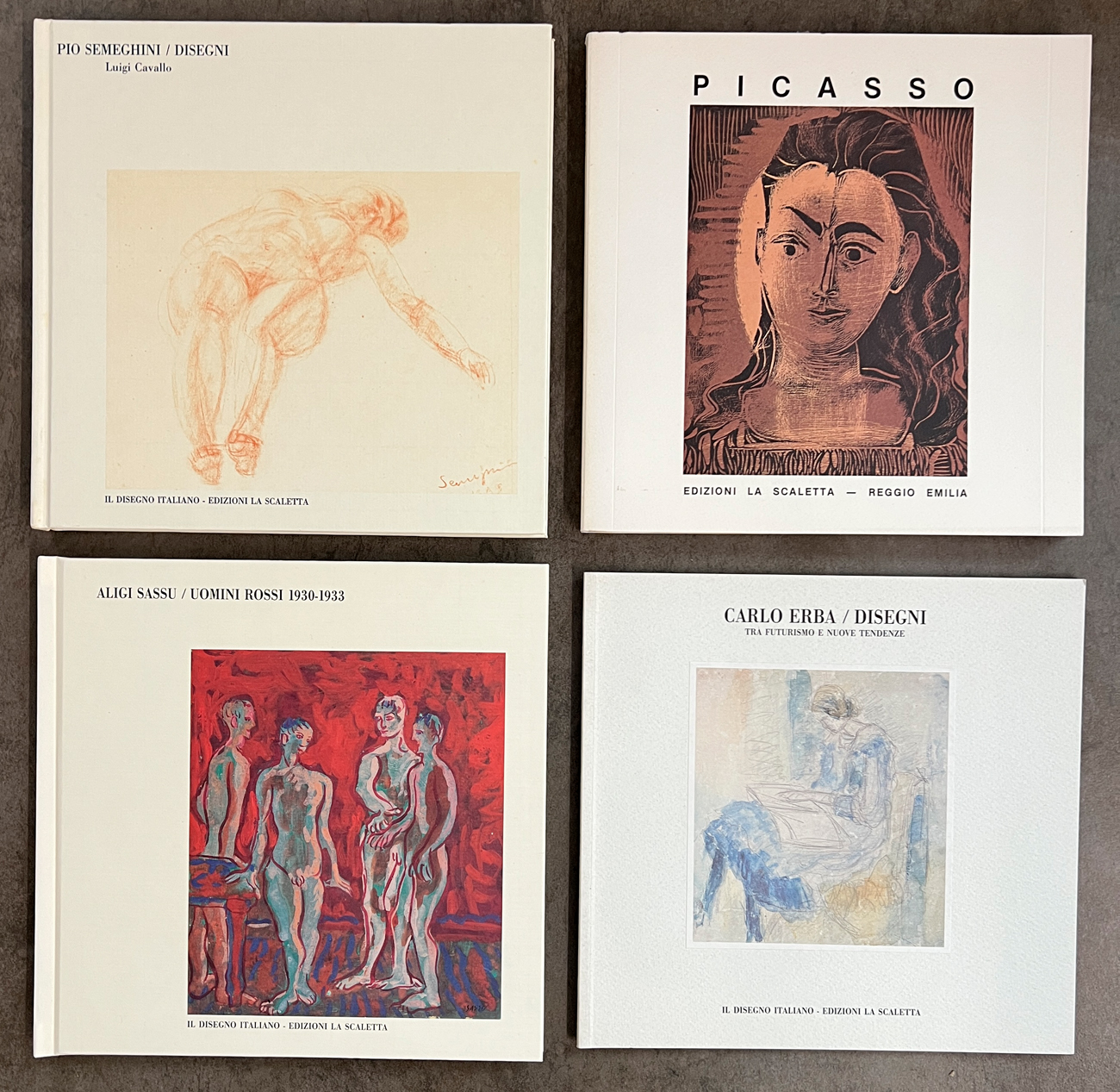 GALLERIA LA SCALETTA, REGGIO EMILIA (SEMEGHINI, PICASSO, SASSU E CARLO ERBA) - Lotto unico di 4 cataloghi