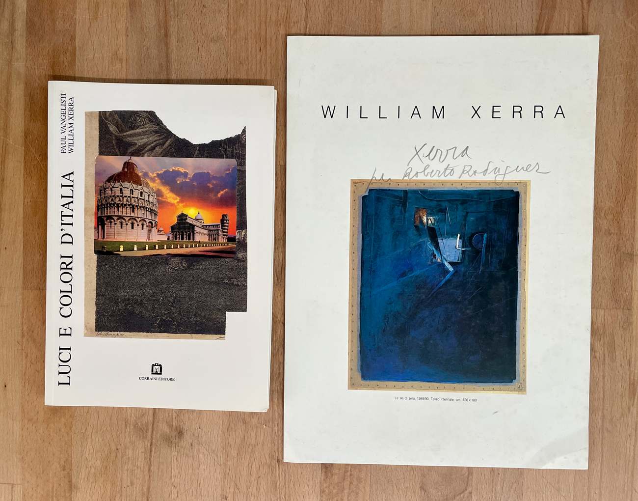 CATALOGHI AUTOGRAFATI (WILLIAM XERRA) - Lotto unico di un catalogo e un pieghevole