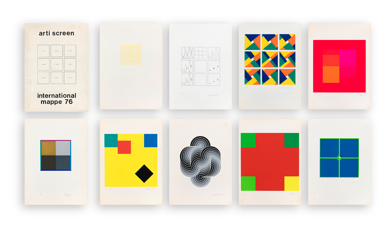 AUTORI VARI (BILL, CALDERARA, FRANGI, GRAESER, HERDEG, LOHSE, PIEMONTI, SAPONE E SHIZUKO) - International mappe 76, 1976