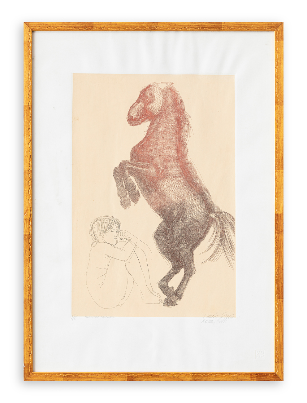 EMILIO GRECO (1913-1995) - Adolescente con cavallo, 1981