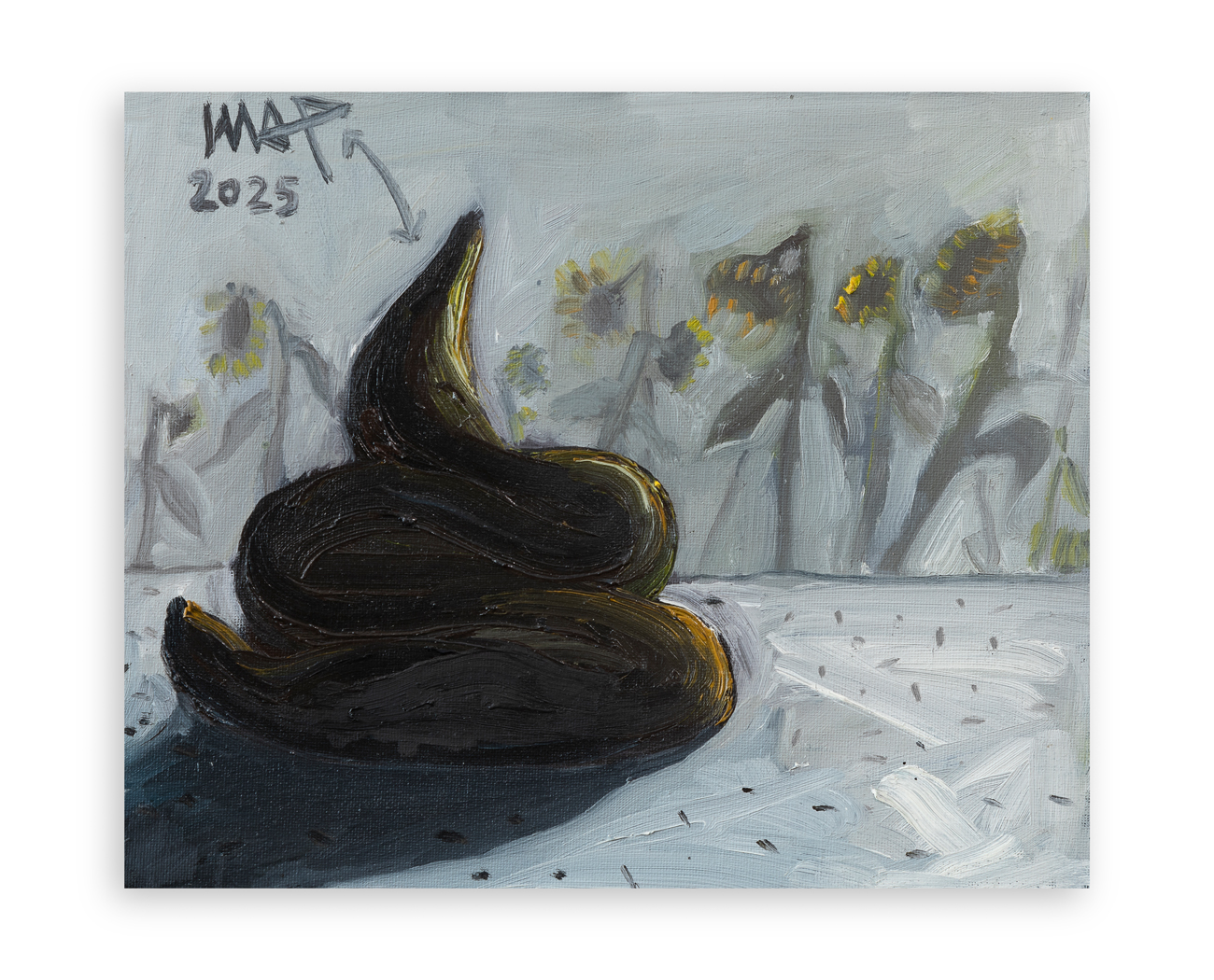 MAX ODDONE (1974) - "Selfie della pittura ad olio… di semi di girasole, 2025