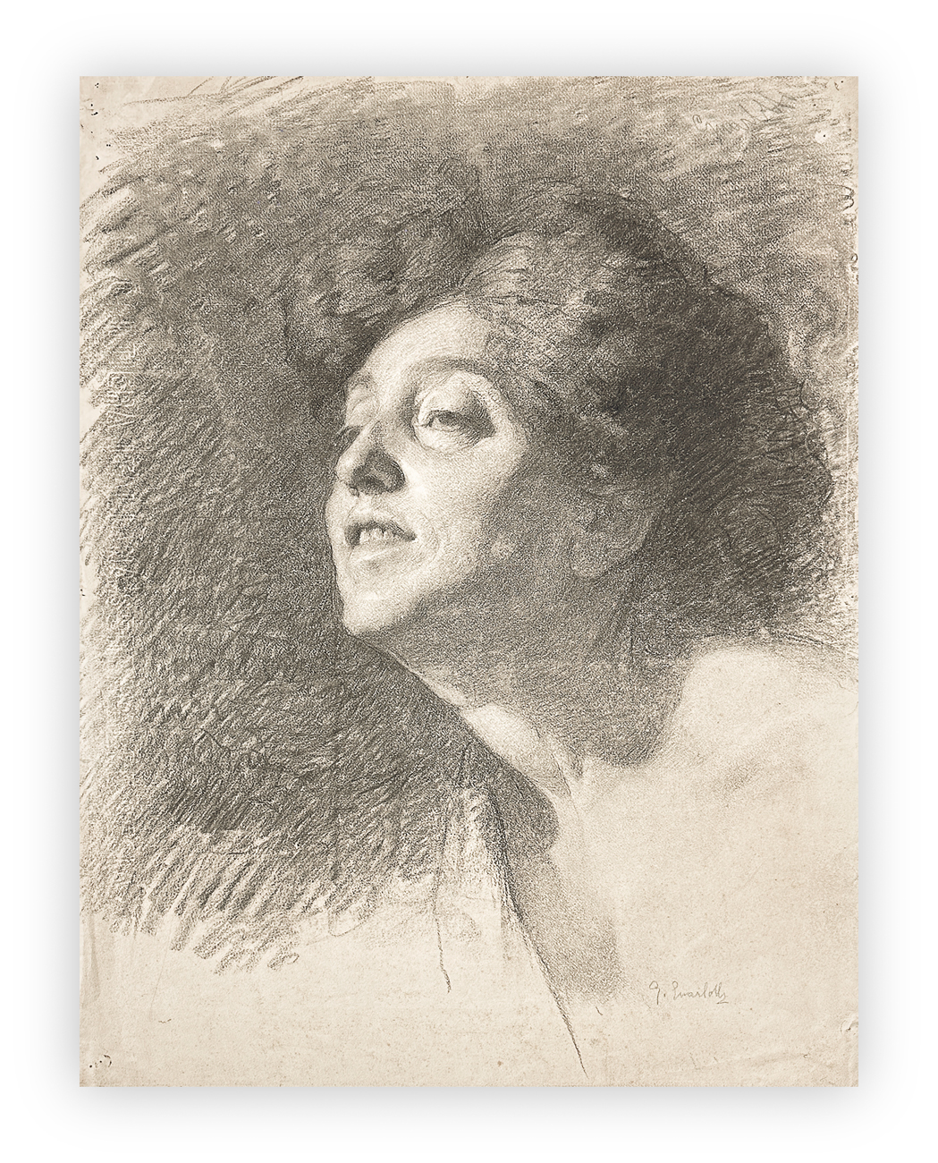 GIOVANNI GUARLOTTI (1869-1954) - Donna che sorride