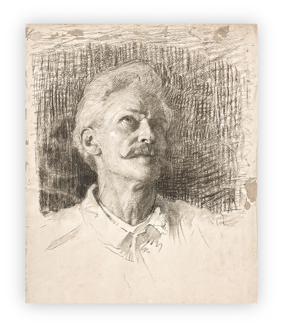 GIOVANNI GUARLOTTI (1869-1954) - Ritratto d'uomo con i baffi