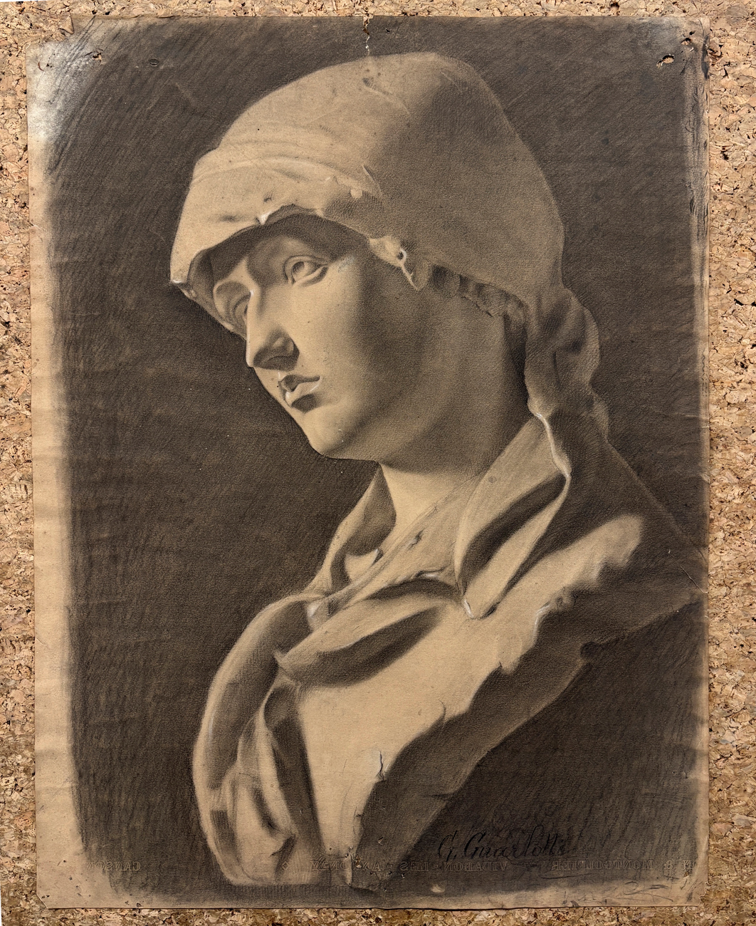 GIOVANNI GUARLOTTI (1869-1954) - Busto femminile in gesso
