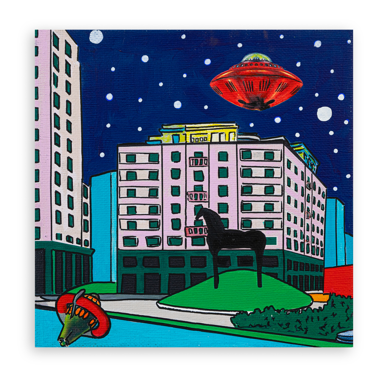 GIANCARLO MONTUSCHI (1952) - Piazza metafisica