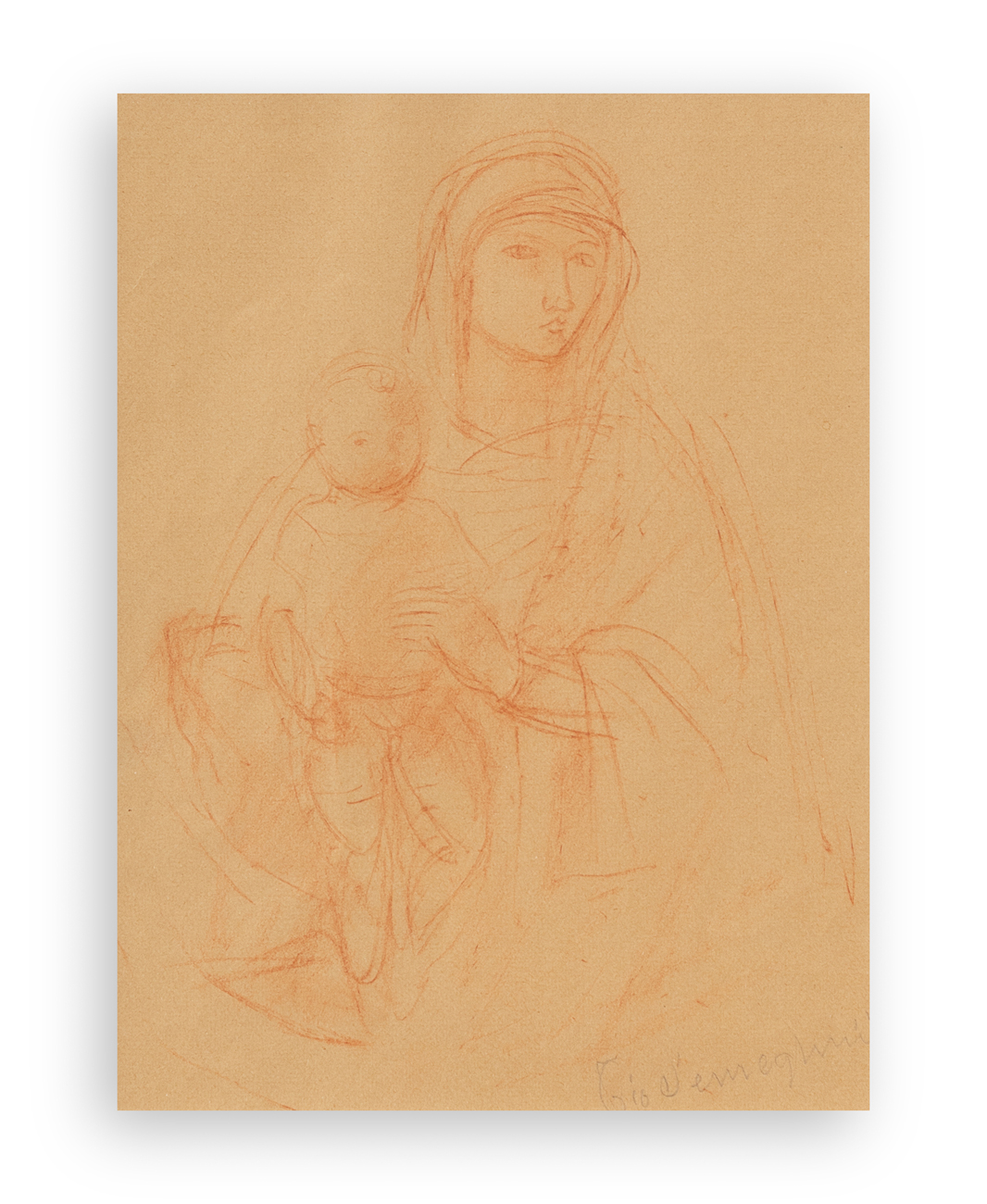 PIO SEMEGHINI (1878-1964) - Madonna con bambino, 1932