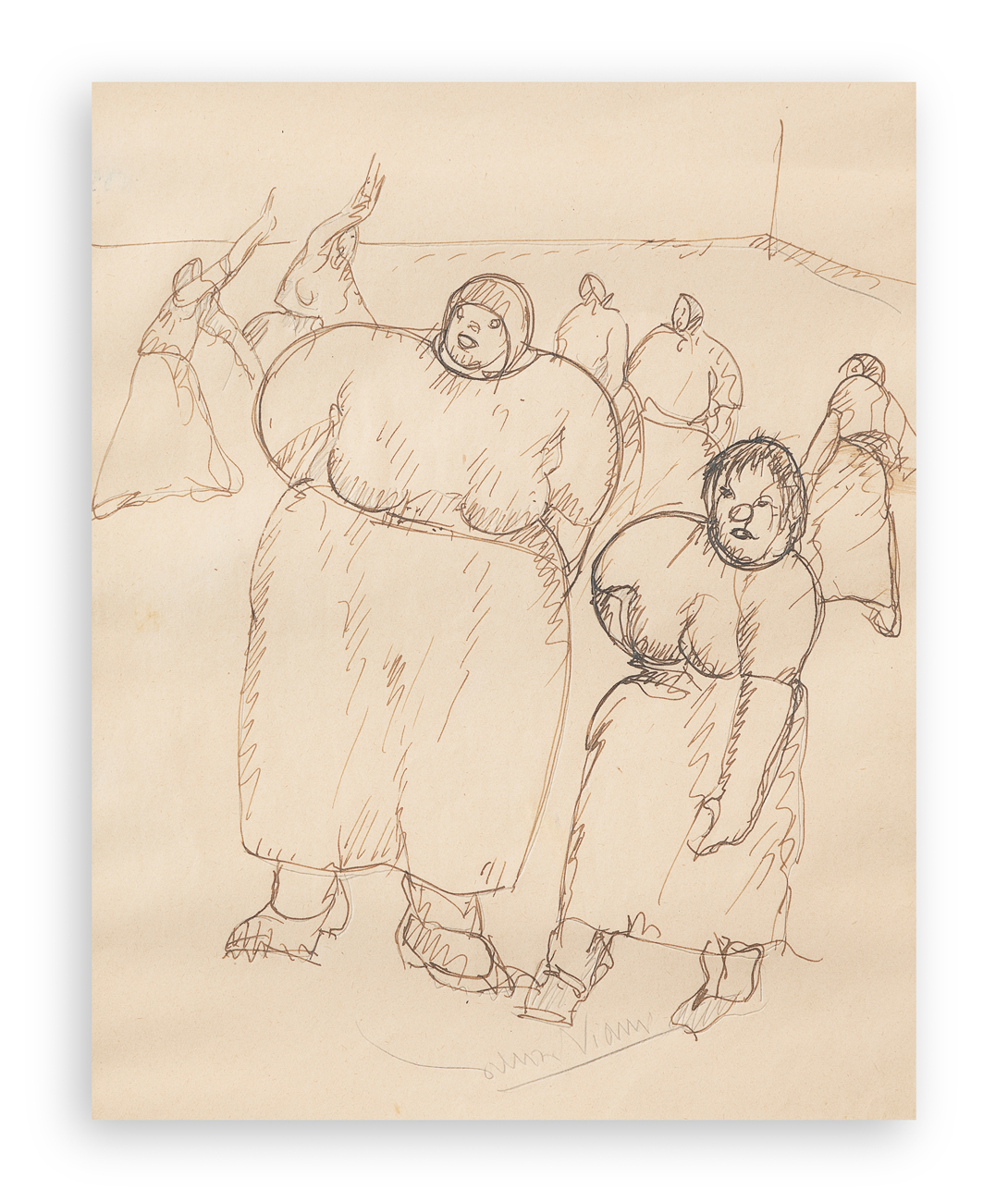 LORENZO VIANI (1882-1936) - Cortile donne