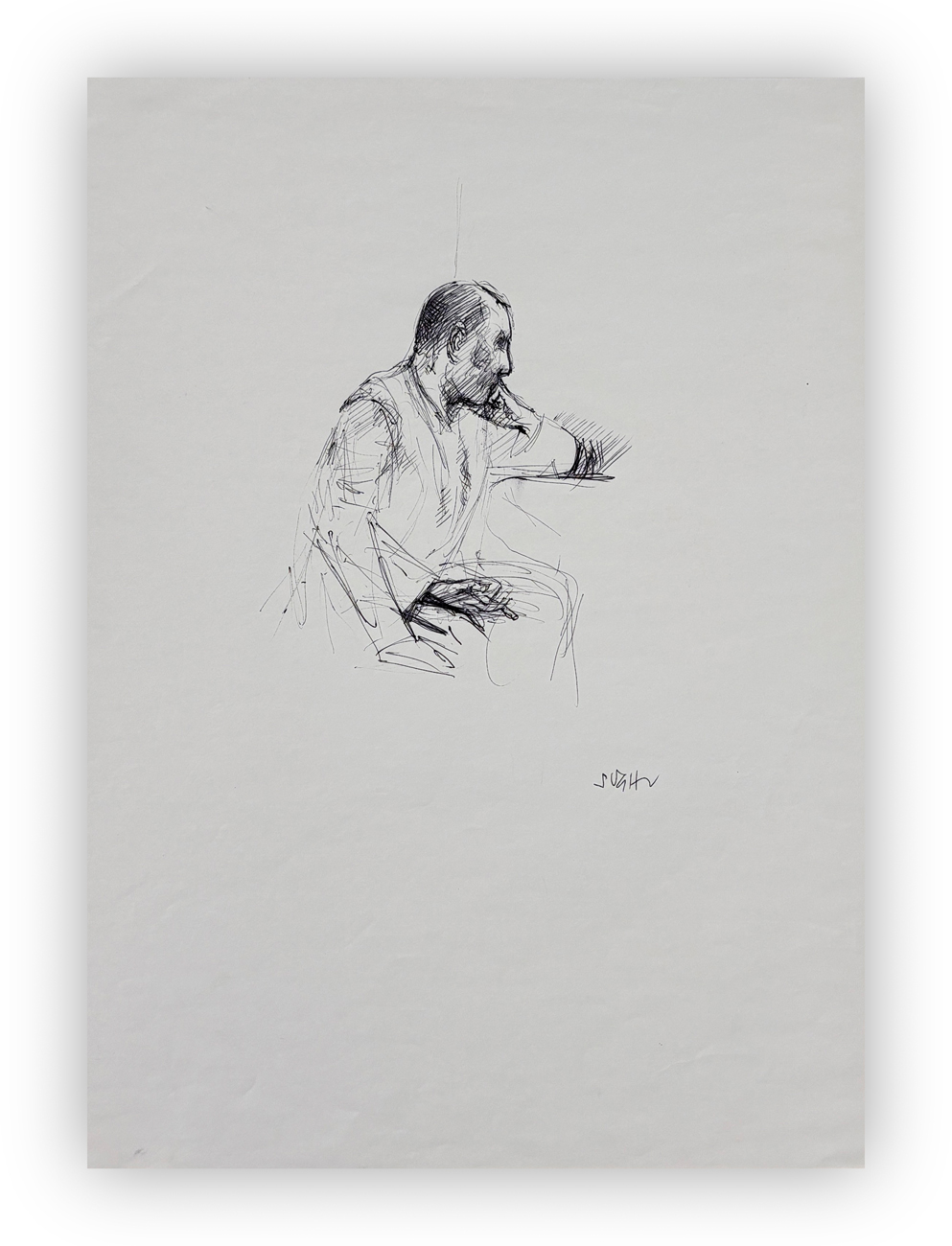ALBERTO SUGHI (1928-2012) - Uomo Seduto, 2002