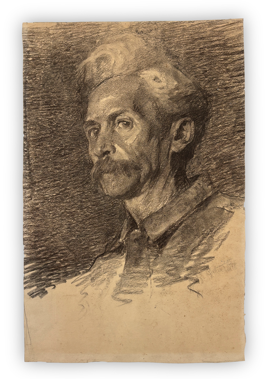 GIOVANNI GUARLOTTI (1869-1954) - Ritratto d'uomo con i baffi