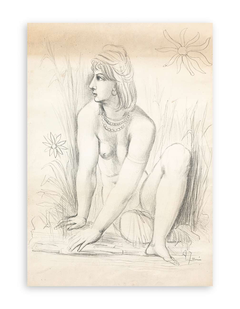 ACHILLE FUNI (1890-1972) - Senza Titolo (Figura), 1962-1963 circa