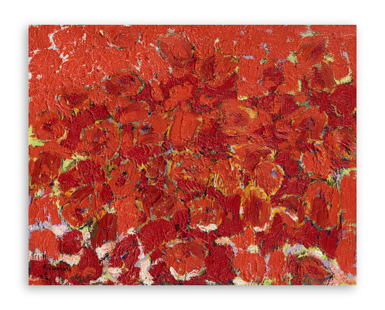 PIERO GIUNNI (1912-2000) - Papaveri nel grano, 1980