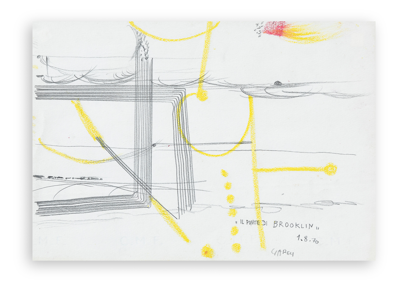 FRANCO GARELLI (1909-1973) - Il ponte di Brooklyn, 1970
