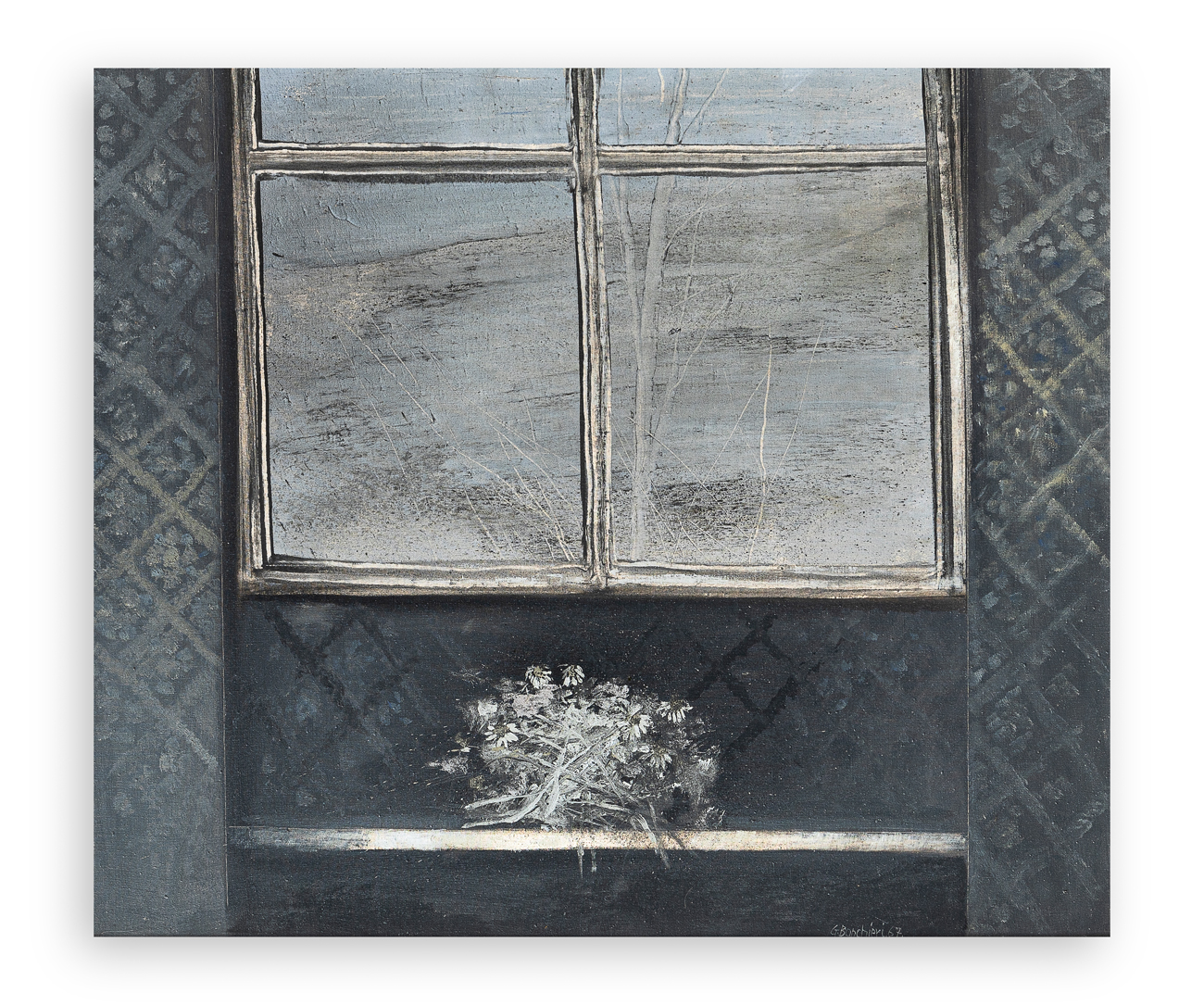 GIUSEPPE BANCHIERI (1927-1994) - Fiori alla finestra, 1967