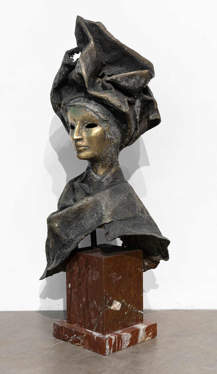 ANGELO CANEVARI (1930-2014) - Senza Titolo (Volto tra le foglie)