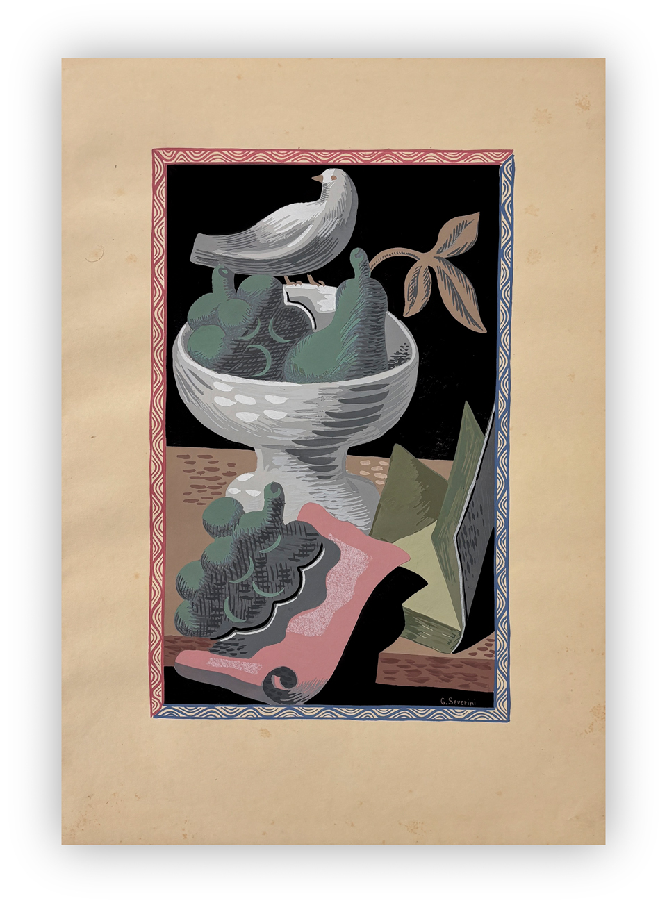 GINO SEVERINI (1883-1966) - Compotier et colombe, 1930