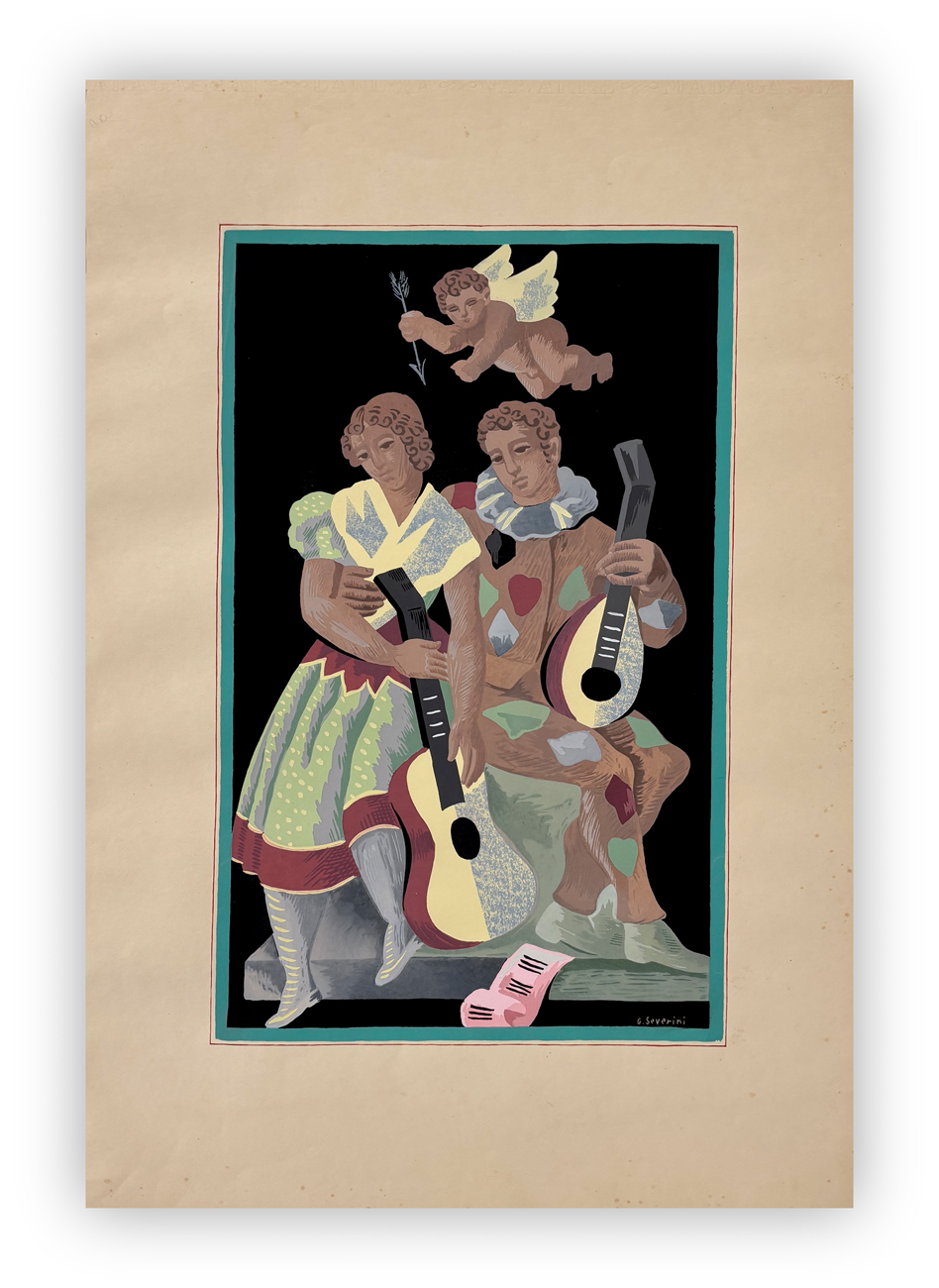 GINO SEVERINI (1883-1966) - Les amours d'Arlequin, 1930
