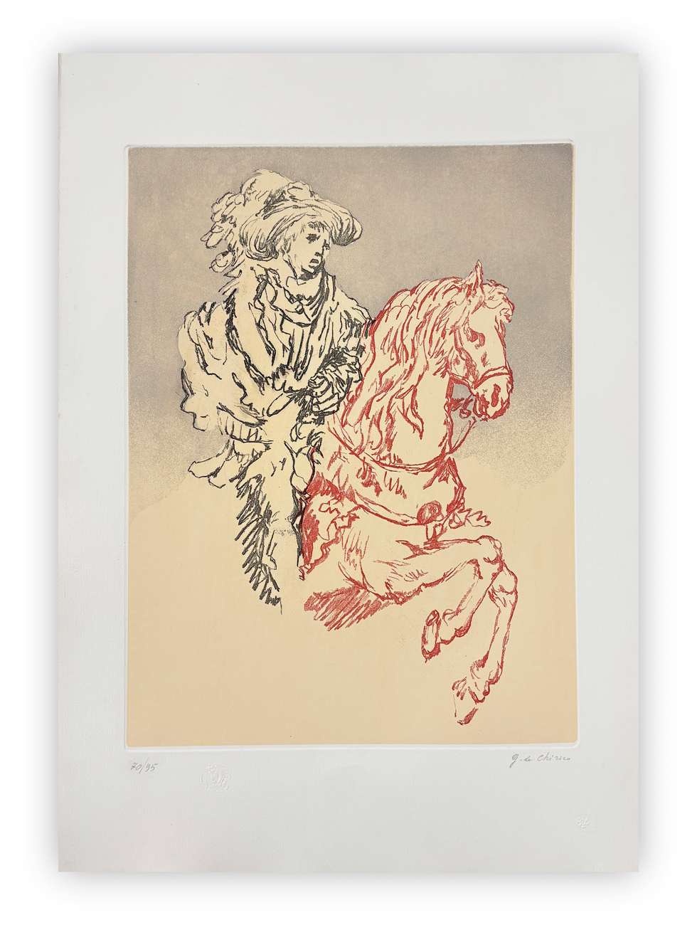 GIORGIO DE CHIRICO (1888-1978) - Paggio a cavallo, 1972