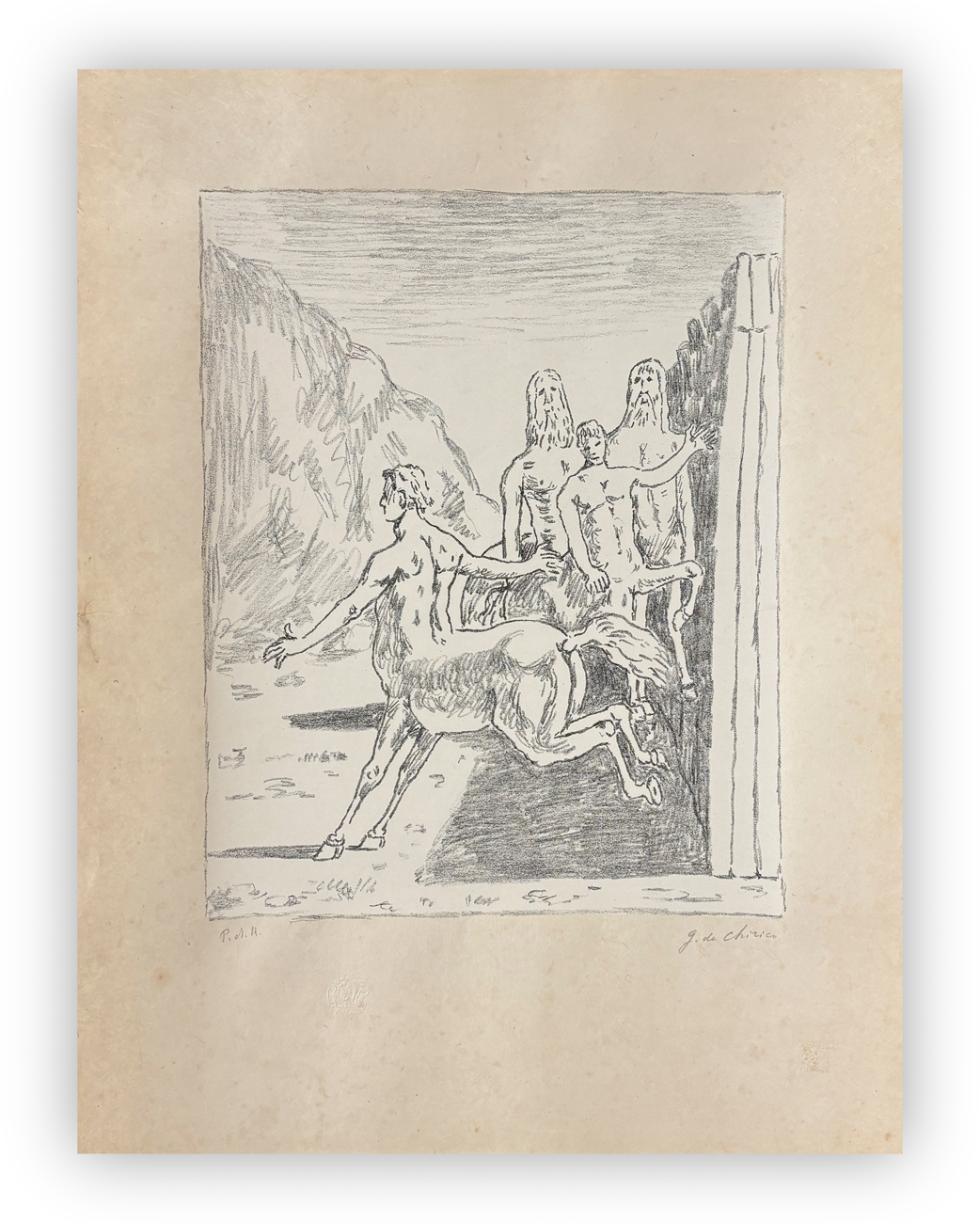 GIORGIO DE CHIRICO (1888-1978) - La famiglia dei Centauri, 1973
