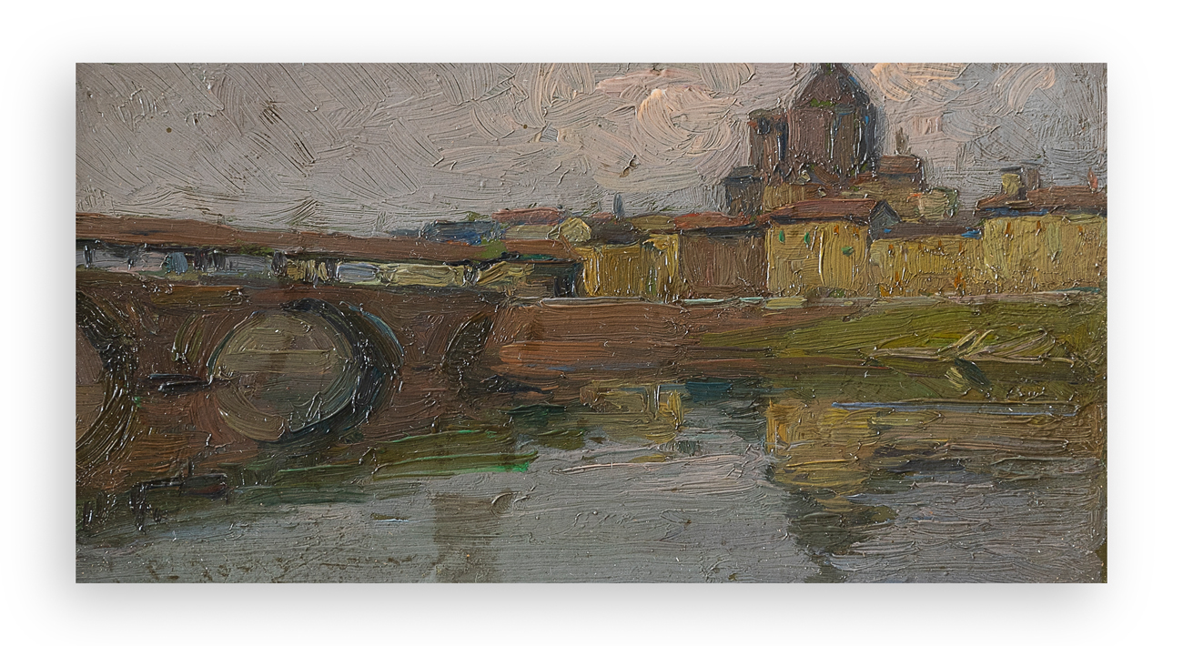 ROMEO BORGOGNONI (1875-1944) - Senza Titolo (Veduta di Pavia)