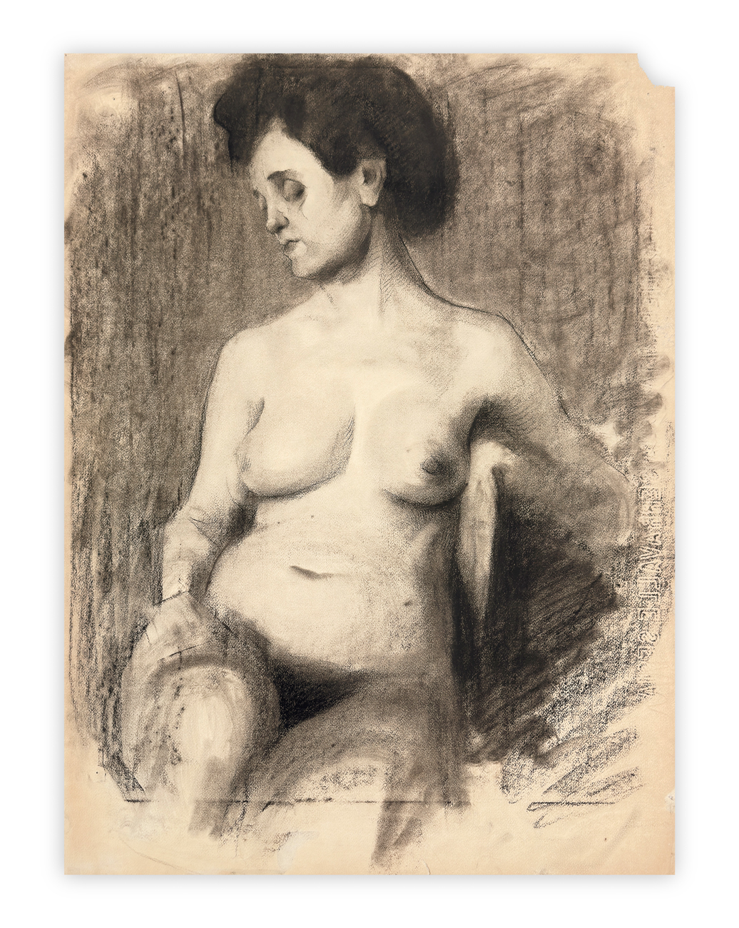 GIOVANNI GUARLOTTI (1869-1954) - Studio di donna seduta