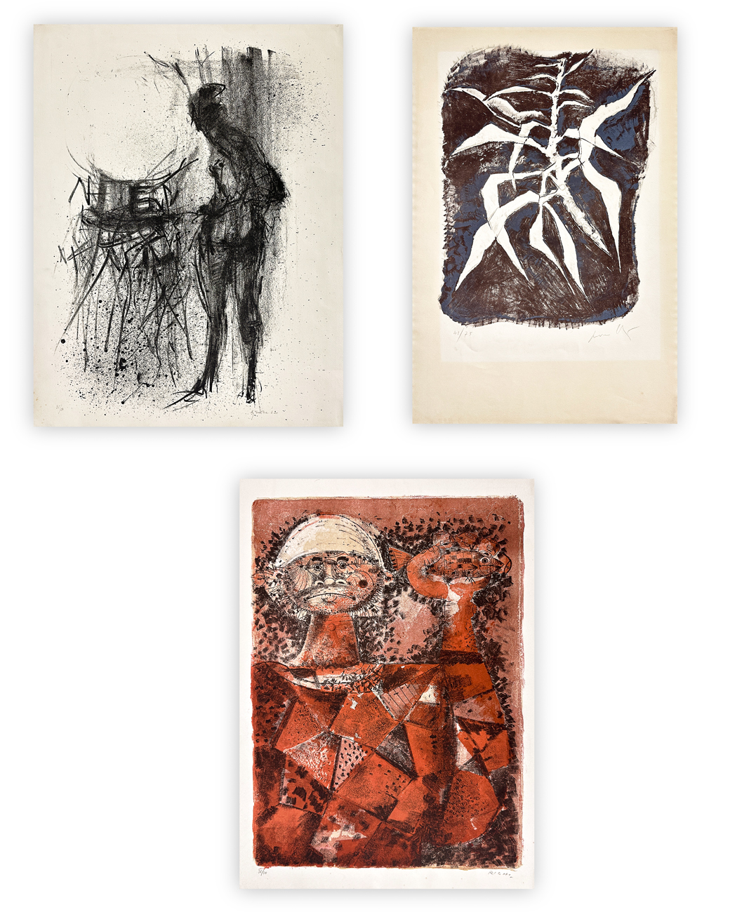 AUTORI VARI (PEVERELLI, AJMONE E RIGHI) - Lotto unico di 3 litografie