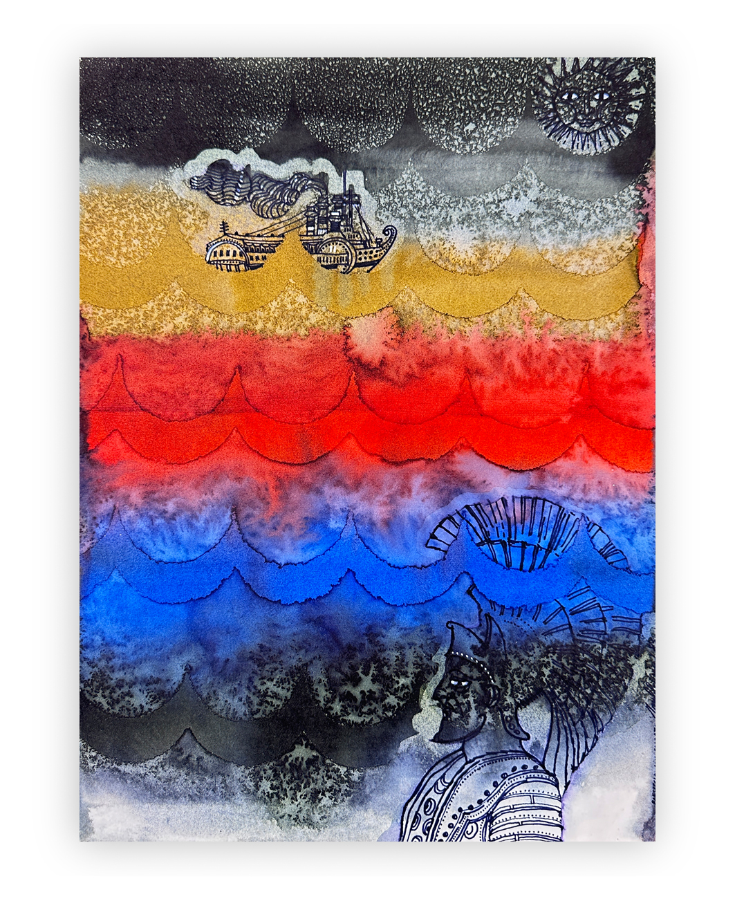 VALERIANO TRUBBIANI (1937-2020) - Paesaggio con soldato, 1983