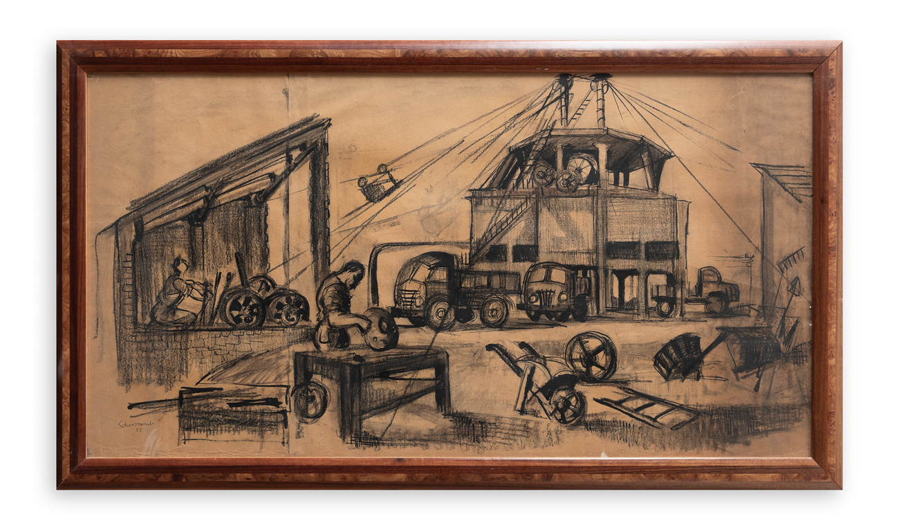 PAOLO SCHIAVOCAMPO (1924-2022) - Il cantiere, 1953