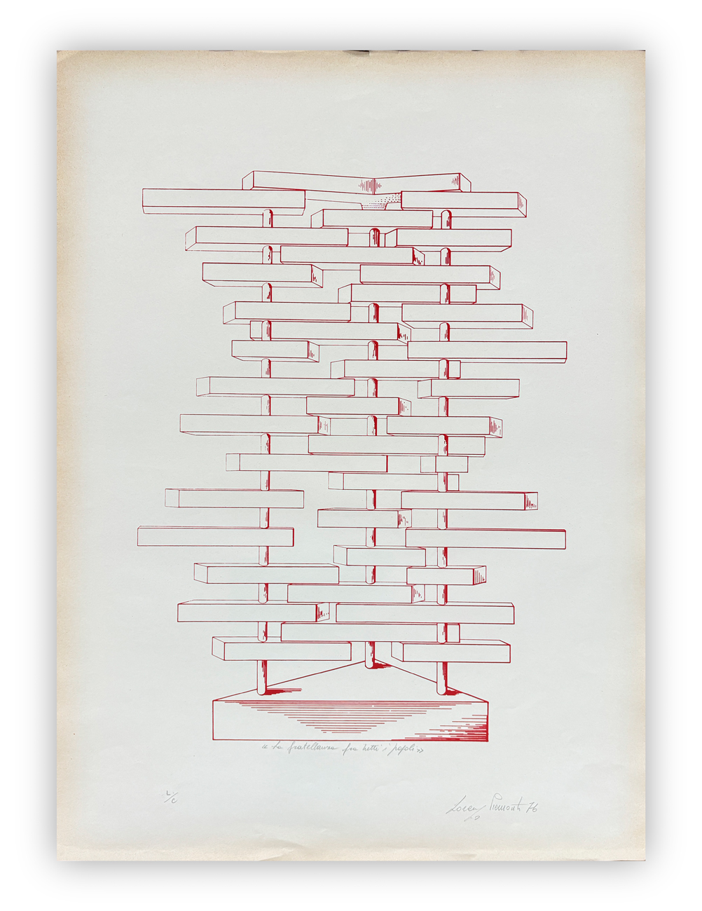 LORENZO PIEMONTI (1935-2015) - La fratellanza fra tutti i popoli, 1976