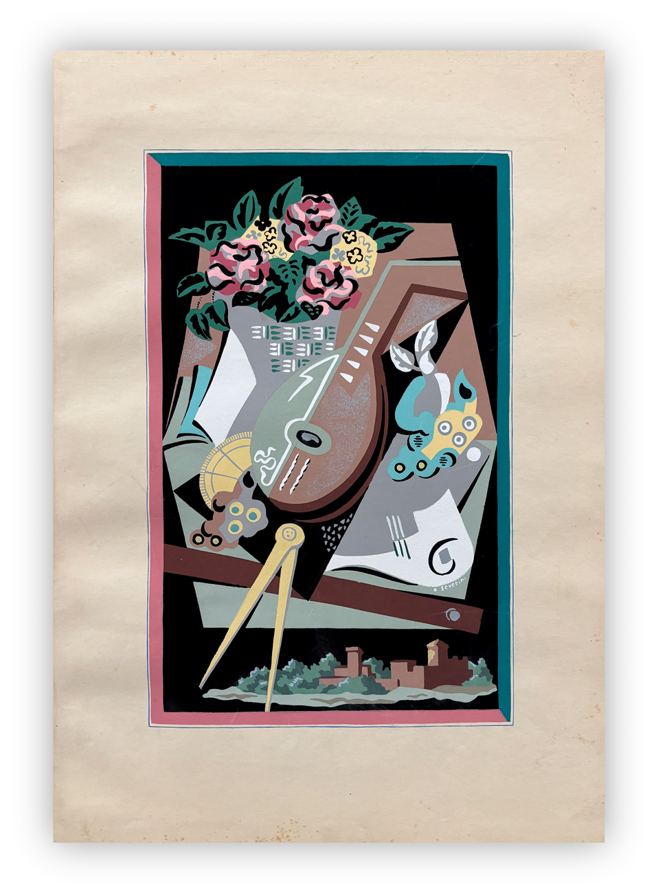 GINO SEVERINI (1883-1966) - Nature morte au compas, 1930