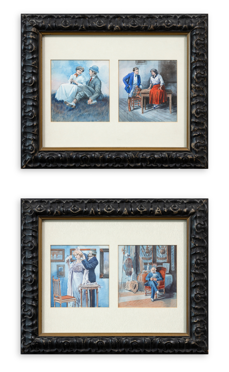 CESARE TALLONE (1853-1919) - Lotto unico di 4 opere