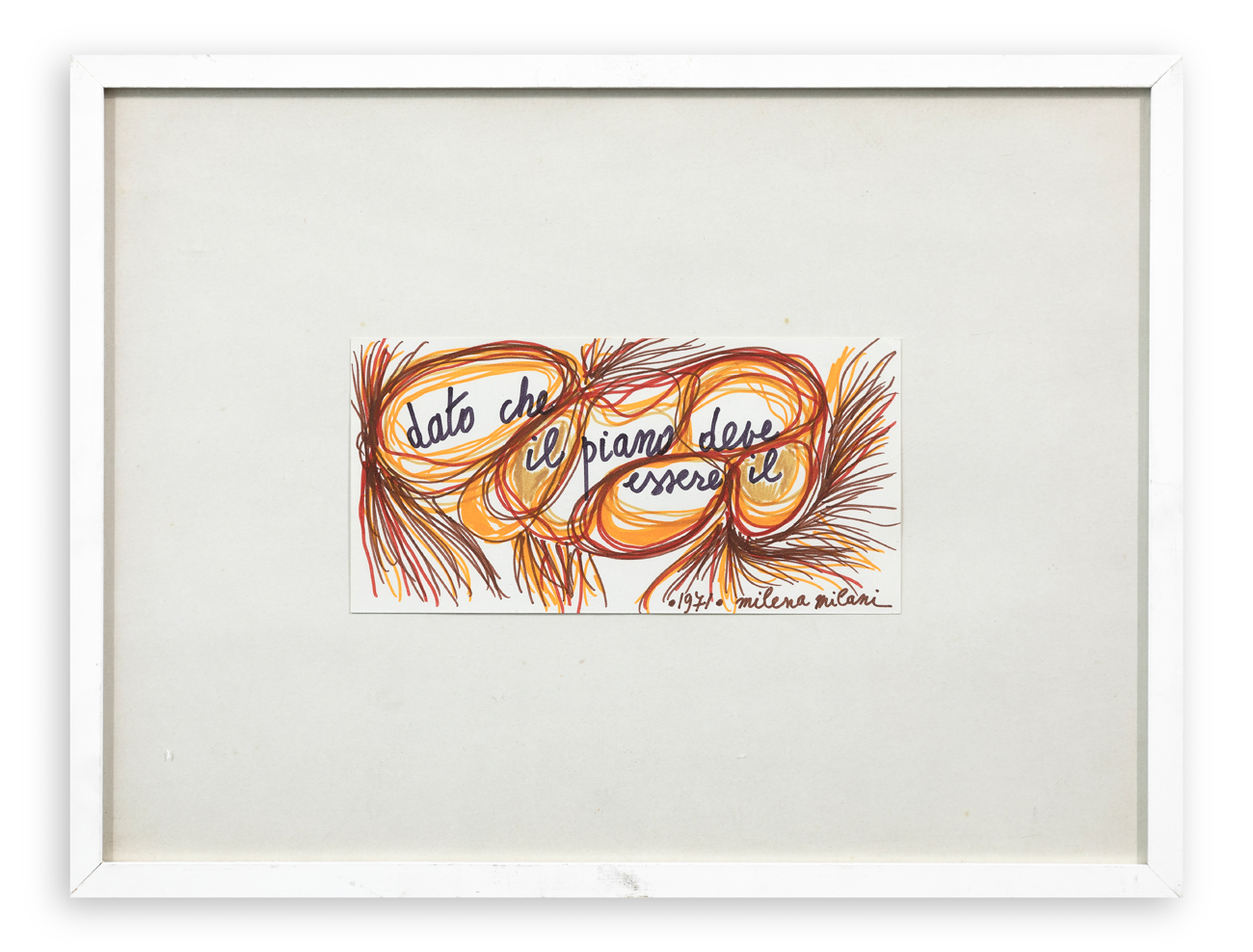 MILENA MILANI (1917-2013) - Dato che il piano deve essere il, 1971