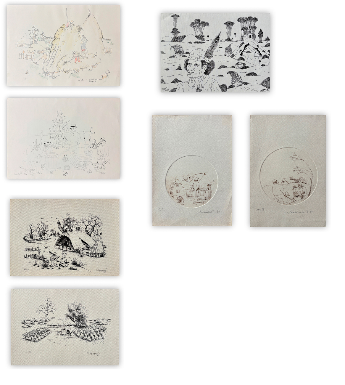 AUTORI VARI - Lotto unico di 7 opere naif