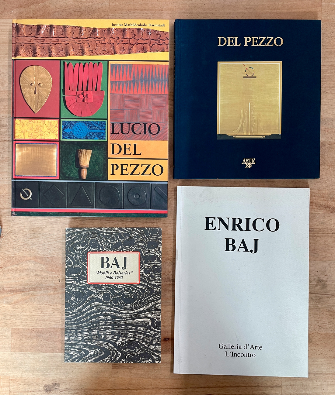 ENRICO BAJ E LUCIO DEL PEZZO - Lotto unico di 4 cataloghi