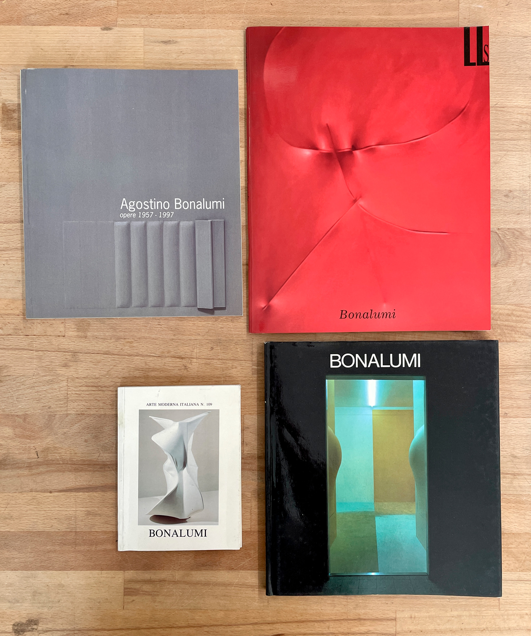 AGOSTINO BONALUMI - Lotto unico di 4 cataloghi, di cui uno autografato