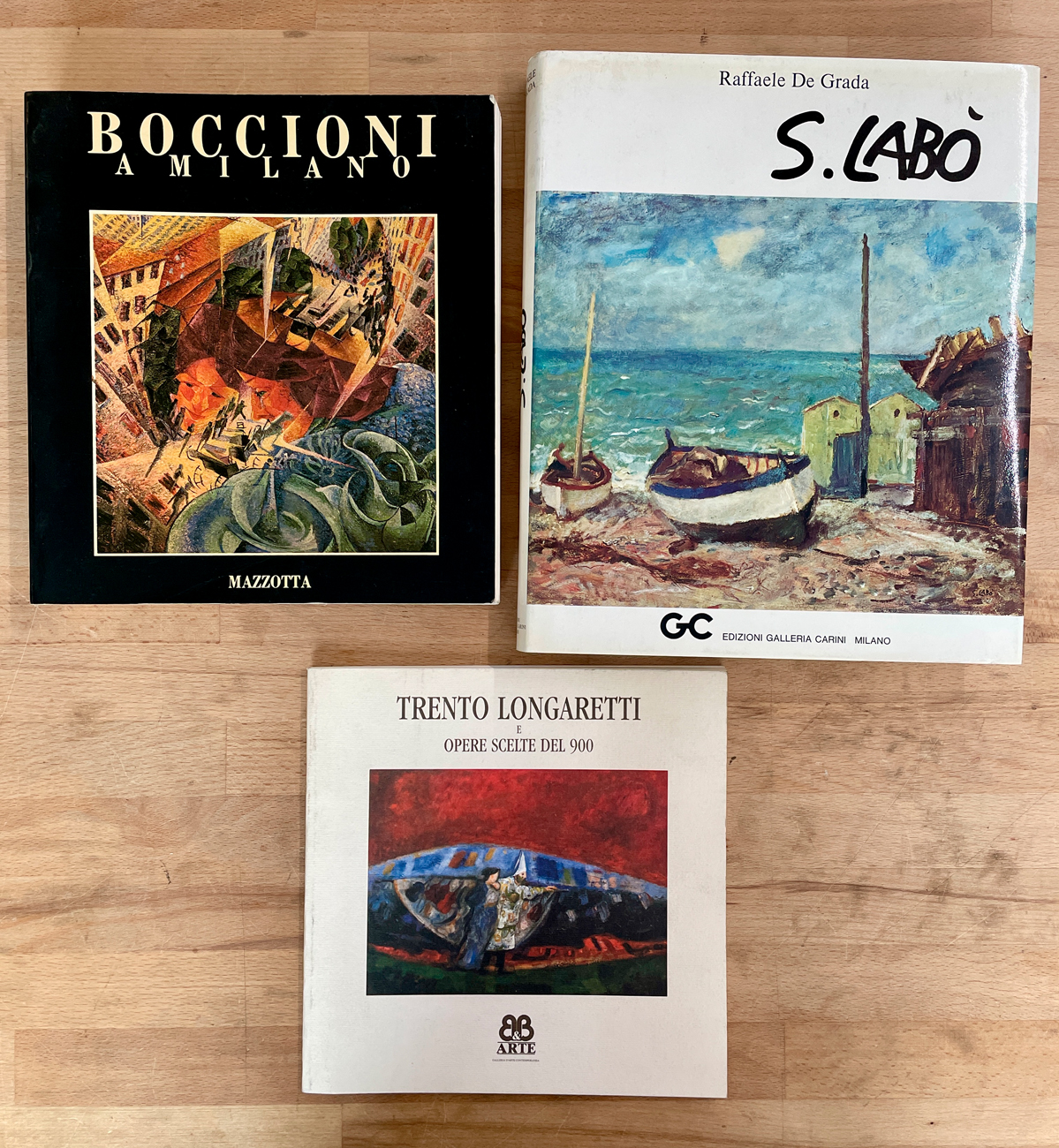 UMBERTO BOCCIONI, SAVINO LABÒ E TRENTO LONGARETTI - Lotto unico di 3 cataloghi