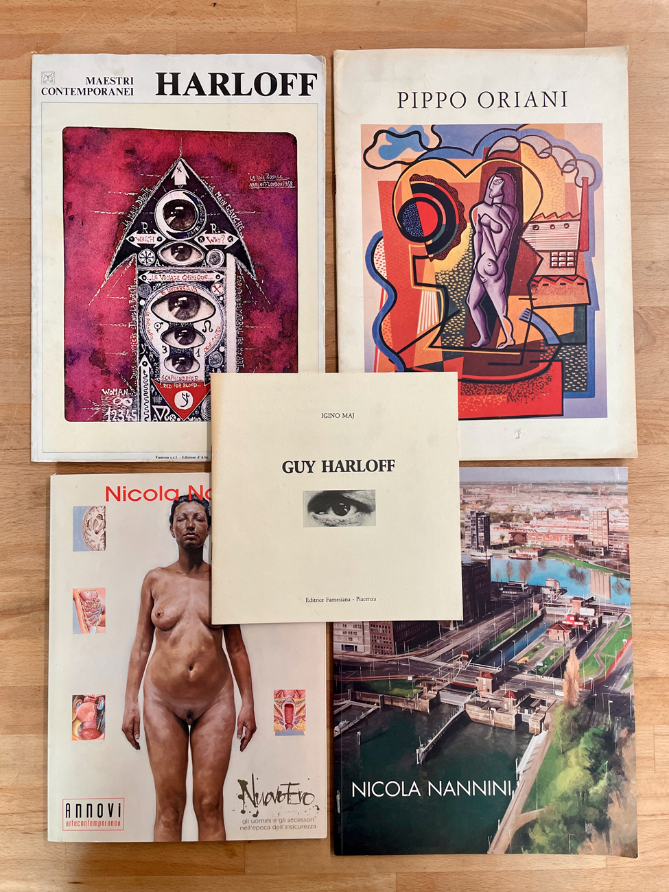 GUY HARLOFF, PIPPO ORIANI E NICOLA NANNINI - Lotto unico di 5 cataloghi