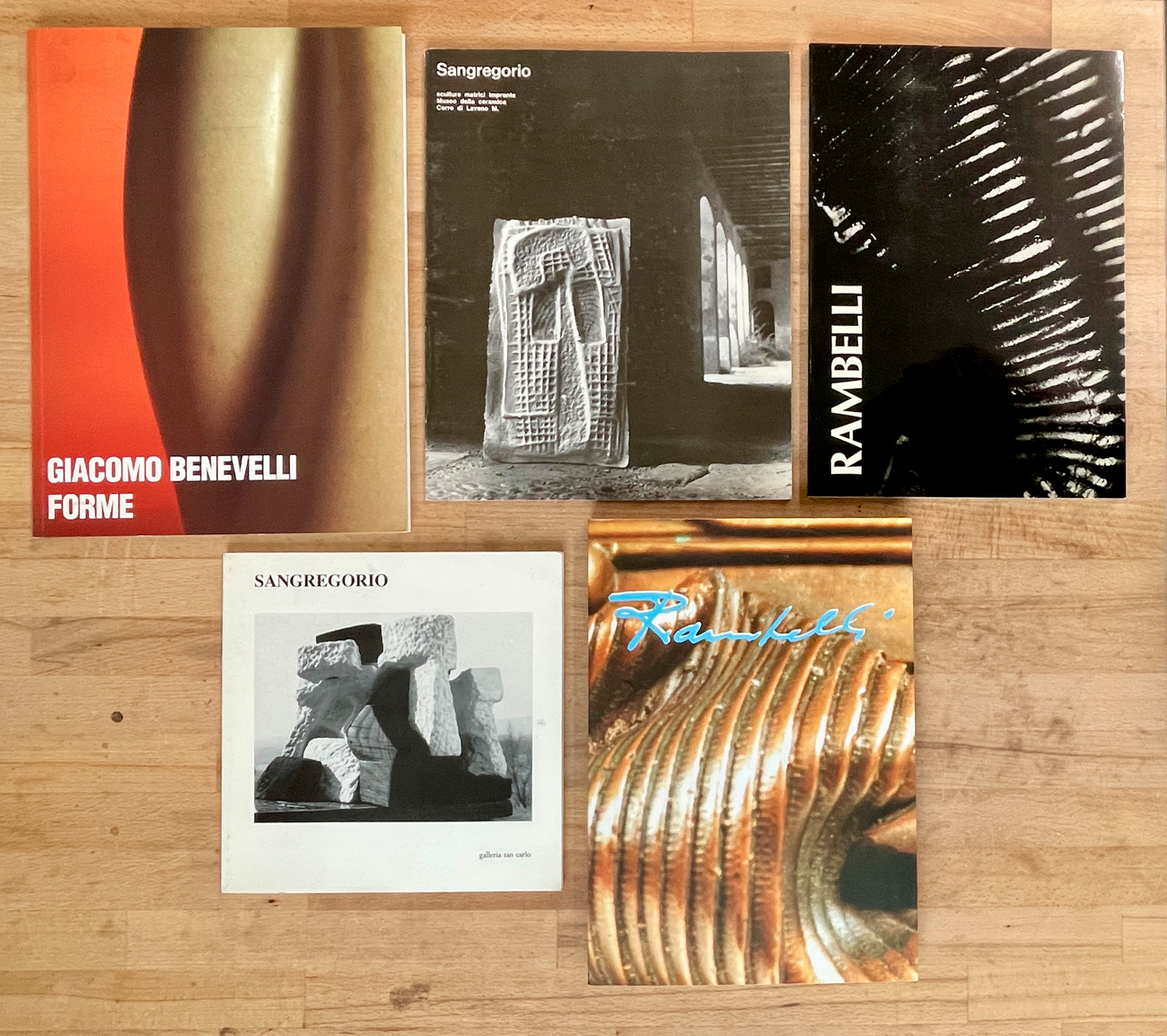 SCULTURA ITALIANA (SANGREGORIO, RAMBELLI, BENEVELLI) - Lotto unico di 5 cataloghi