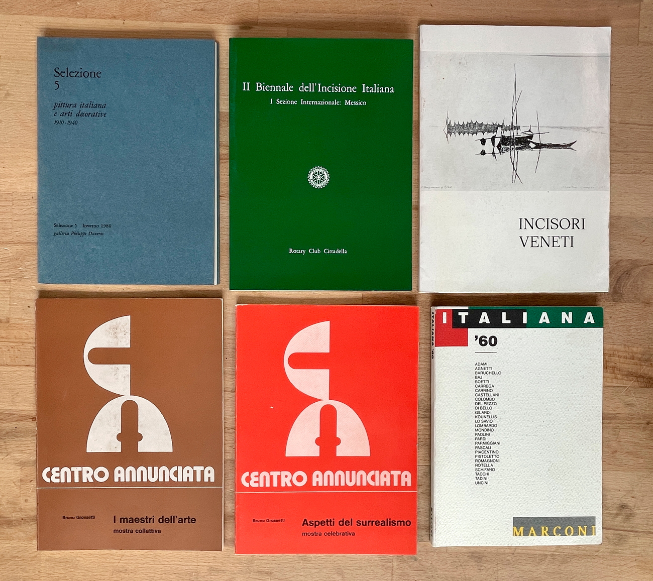 COLLETTIVE D'ARTE ITALIANA - Lotto unico di 6 cataloghi