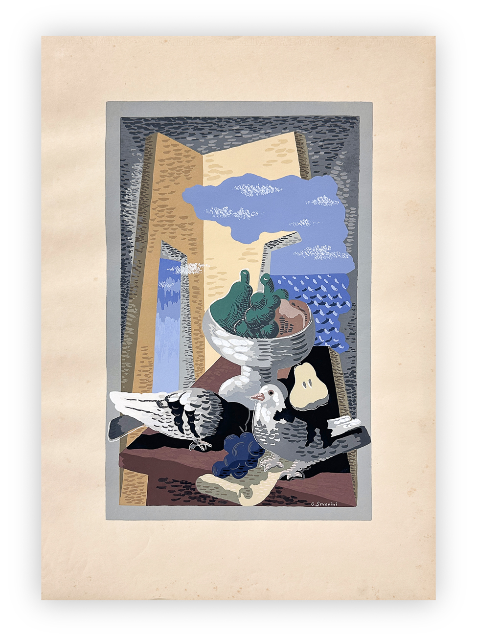 GINO SEVERINI (1883-1966) - Les pigeons et le raisin, 1930