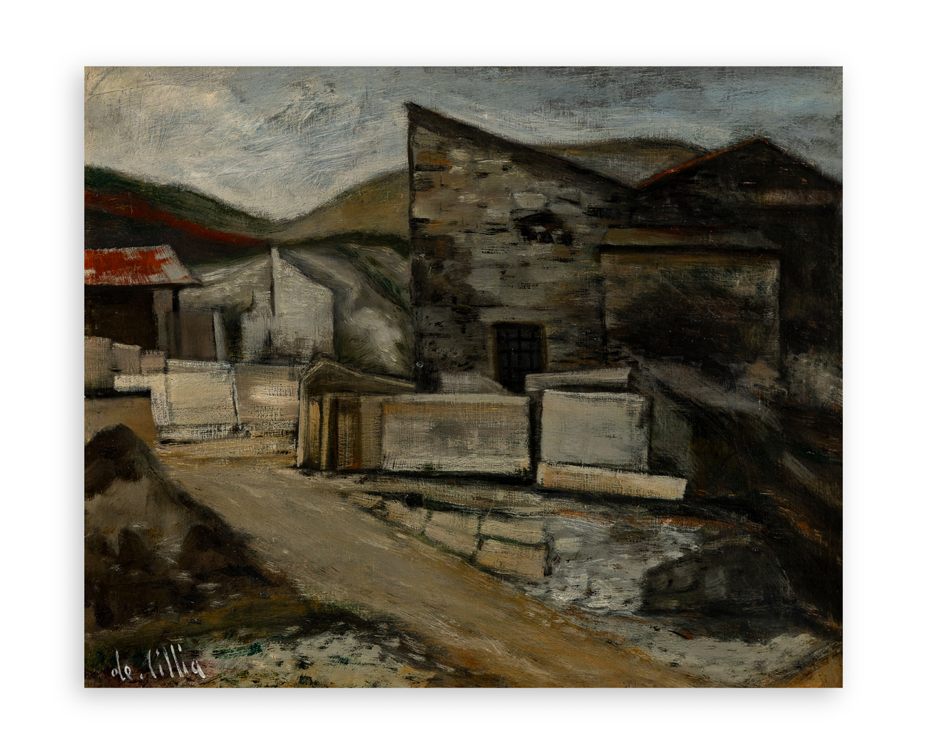ENRICO DE CILLIA (1910-1993) - Senza Titolo (Presso le cave di pietra), 1958