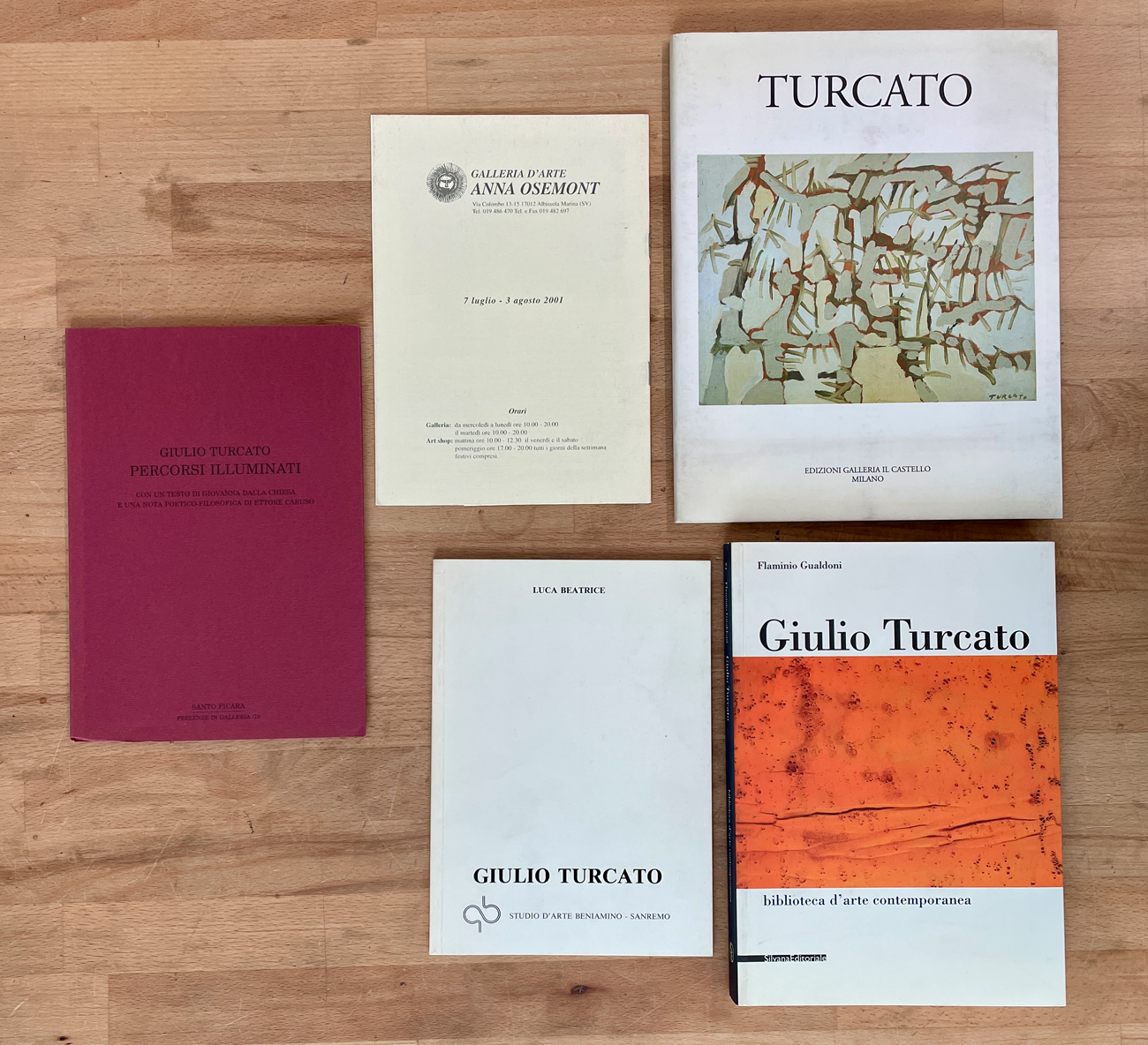 GIULIO TURCATO - Lotto unico di 5 cataloghi