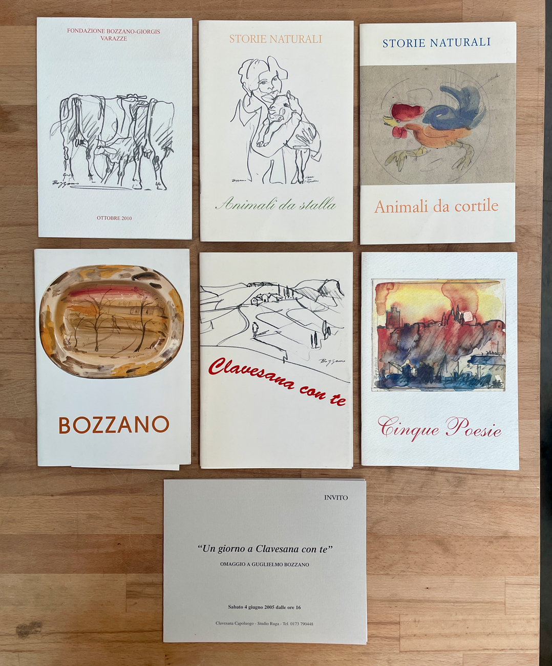 GUGLIELMO BOZZANO - Lotto unico di 6 cataloghi e un invito